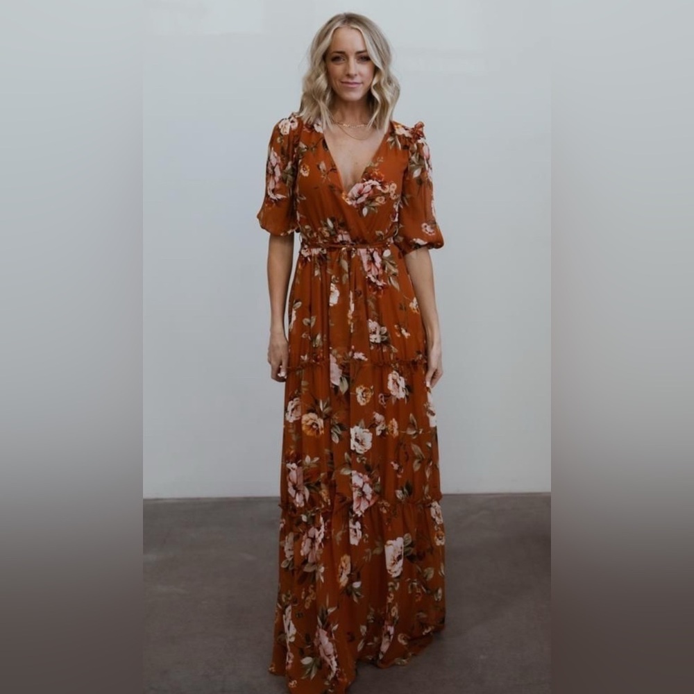 Baltic Born Floral Maxi Dress in Rust